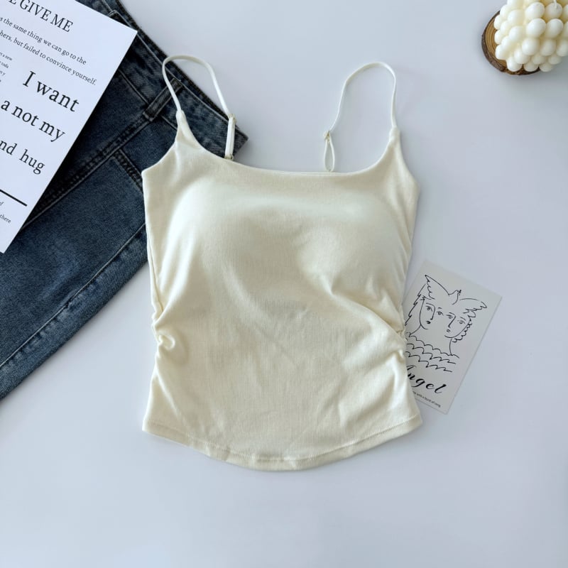 Top de vară pentru femei, cu croială slim fit, plisat, fără mâneci, cu design dulce și picant