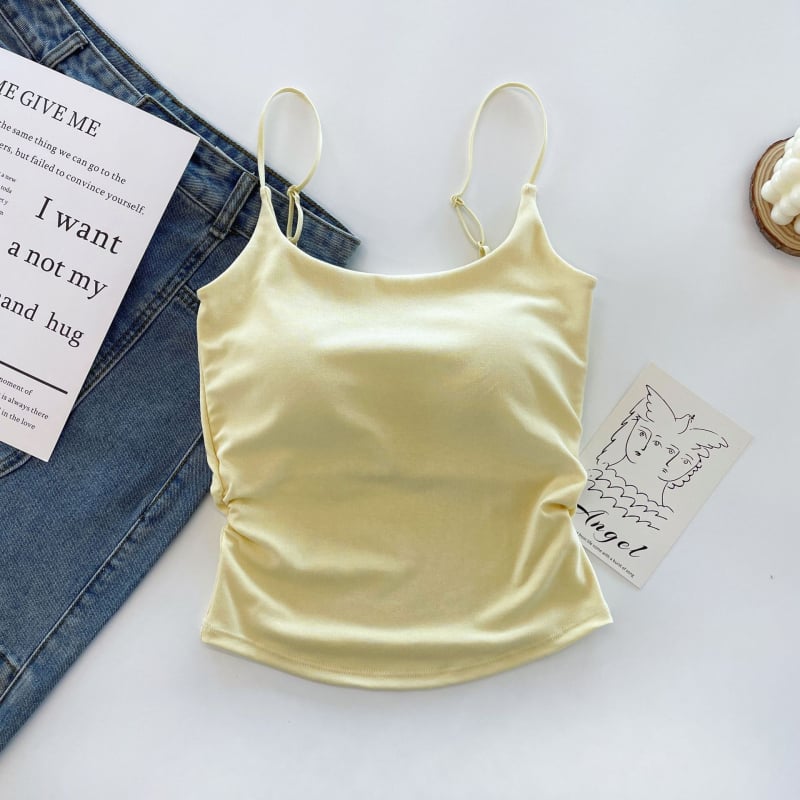 Top de vară pentru femei, cu croială slim fit, plisat, fără mâneci, cu design dulce și picant