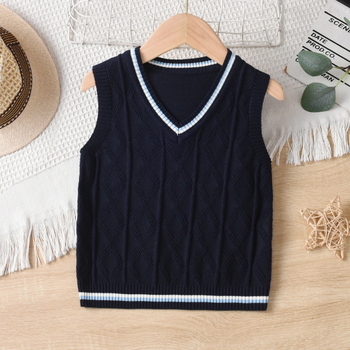 Poiste kootud vest kevad- ja sügisriietusega tüdrukute 2024. aasta uus laste kolledžistiilis villast vest laste õpilaste koolivorm