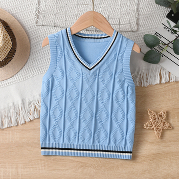 Poiste kootud vest kevad- ja sügisriietusega tüdrukute 2024. aasta uus laste kolledžistiilis villast vest laste õpilaste koolivorm