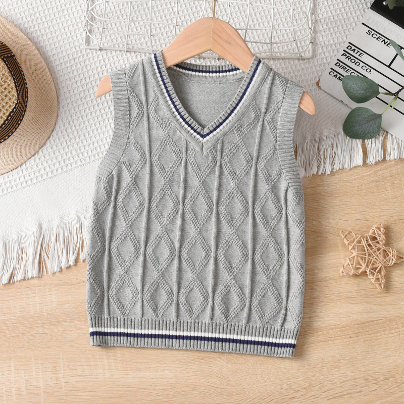 Poiste kootud vest kevad- ja sügisriietusega tüdrukute 2024. aasta uus laste kolledžistiilis villast vest laste õpilaste koolivorm