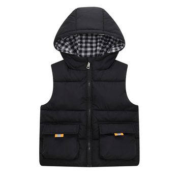 Laste puuvillane vest sügis- ja talvepoiste ja tüdrukute rõivastega paksendatud soe kapuutsiga vest lasteaia beebivest