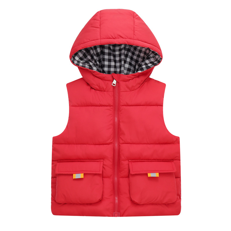 Laste puuvillane vest sügis- ja talvepoiste ja tüdrukute rõivastega paksendatud soe kapuutsiga vest lasteaia beebivest