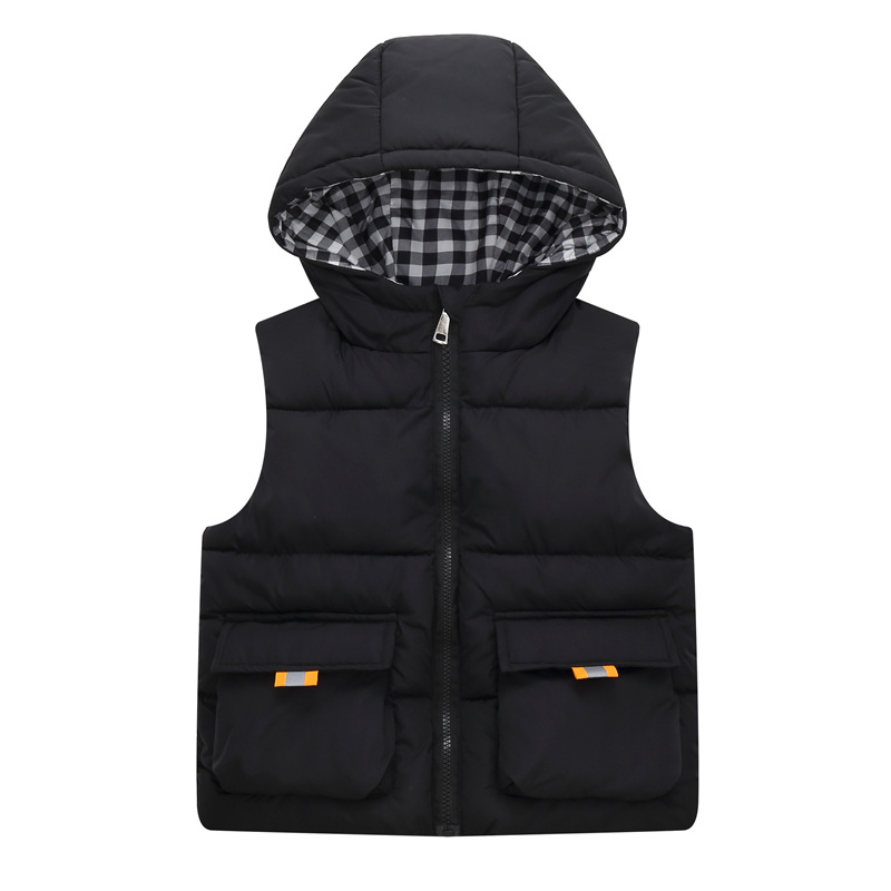 Laste puuvillane vest sügis- ja talvepoiste ja tüdrukute rõivastega paksendatud soe kapuutsiga vest lasteaia beebivest