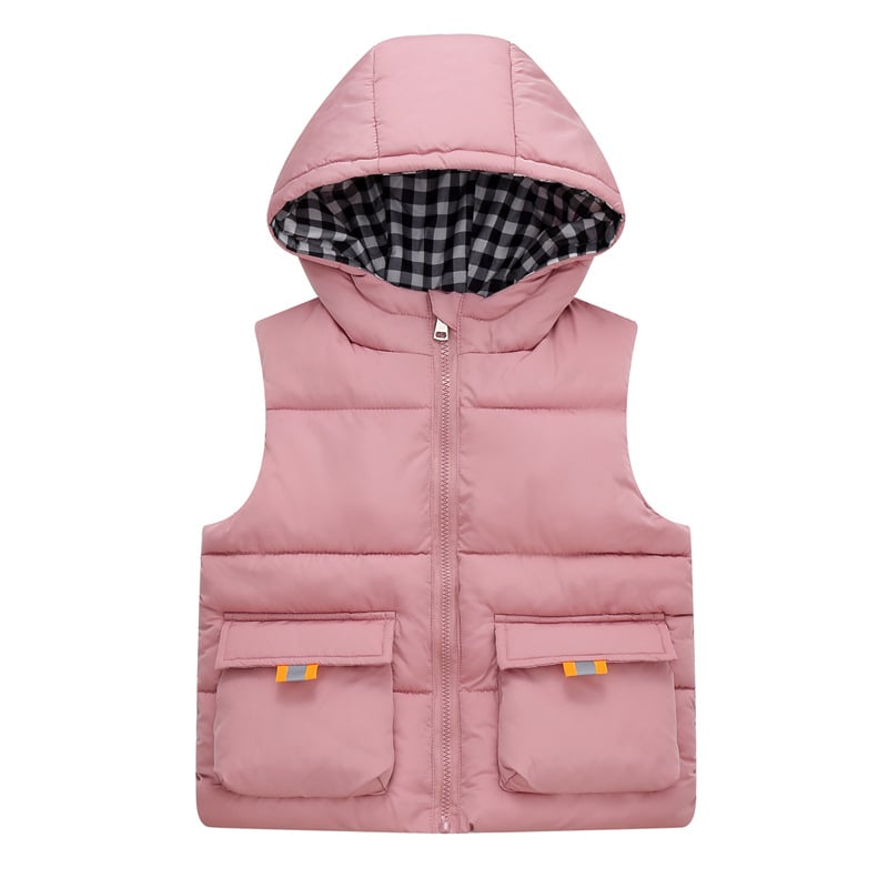 Laste puuvillane vest sügis- ja talvepoiste ja tüdrukute rõivastega paksendatud soe kapuutsiga vest lasteaia beebivest