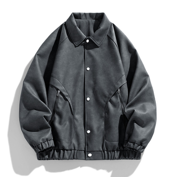 Moodsa brändi nägus vabaaja PU nahktagi meeste jope kevad- ja sügiskollektsioonist, uus suurte suurustega meeste top Korea stiilis revääriga nahktagi