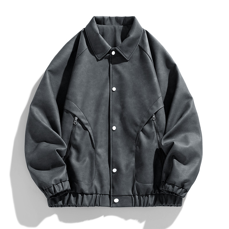 Moodsa brändi nägus vabaaja PU nahktagi meeste jope kevad- ja sügiskollektsioonist, uus suurte suurustega meeste top Korea stiilis revääriga nahktagi