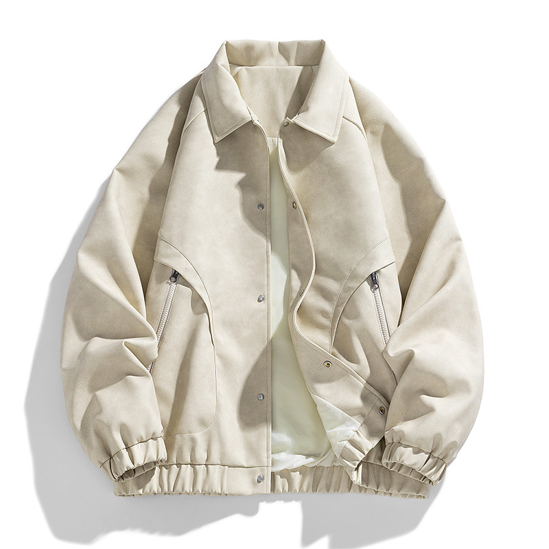 Moodsa brändi nägus vabaaja PU nahktagi meeste jope kevad- ja sügiskollektsioonist, uus suurte suurustega meeste top Korea stiilis revääriga nahktagi