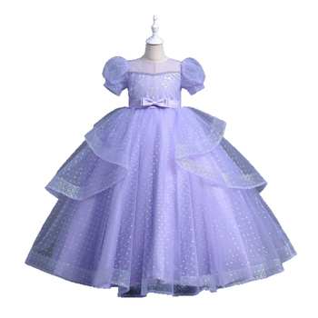 Διασυνοριακό σε απόθεμα-year-old φόρεμα καλοκαιρινό κοντομάνικο νυφικό για κορίτσια μικρό φόρεμα πριγκίπισσας για συμπόσιο οικοδεσποτών φόρεμα κοριτσιών