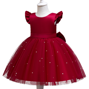 Väliskaubanduse uus tüdruk printsessikleit lipsuga pärlvõrgust tutu kleit klaveriõhtu etenduse kleit üheaastane kleit