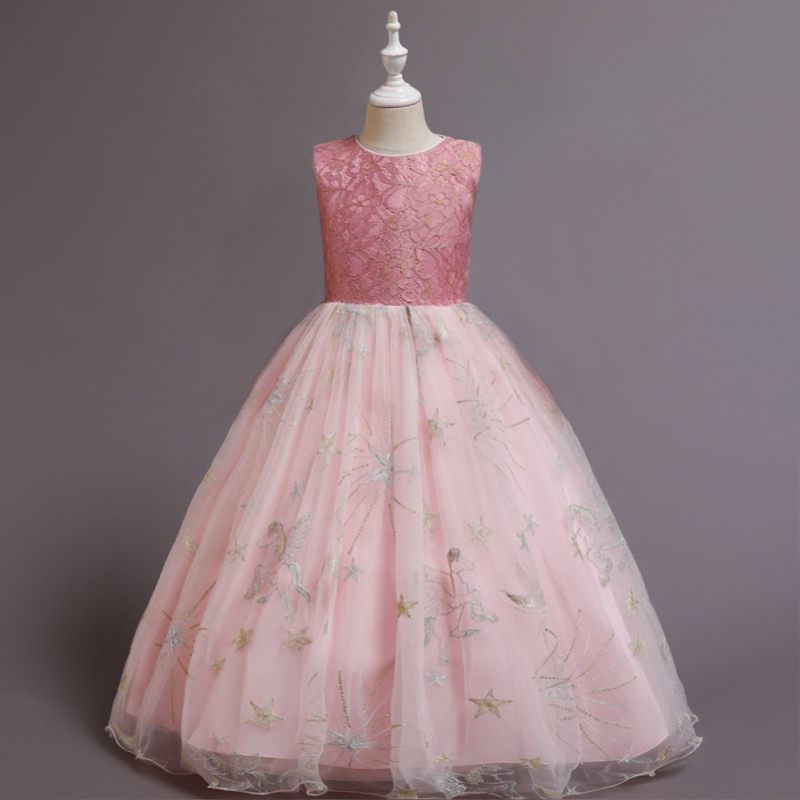 Nova europska i američka dječja haljina, haljina za princezu, djevojačka haljina, elegantna duga mrežasta haljina, haljina za klavirsku izvedbu