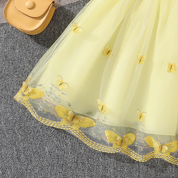 Φόρεμα για κορίτσια, Ευρωπαϊκή και Αμερικανική Παιδική Ρούχα 25 Καλοκαιριού, Νέο Στυλ, Αμάνικο, Δαντελένιο Ράψιμο, Δίχτυ, Φόρεμα Γλυκιάς Πριγκίπισσας