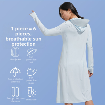 Γυναικεία ρούχα με μακριά αντιηλιακή προστασία 2025, προστασία από τον ήλιο σε όλο το σώμα, προστασία από την υπεριώδη ακτινοβολία, ρούχα προστασίας από τον ήλιο για εξωτερικούς χώρους, δροσερά, αναπνεύσιμα, μεταξωτά, για την άνοιξη και το καλοκαίρι