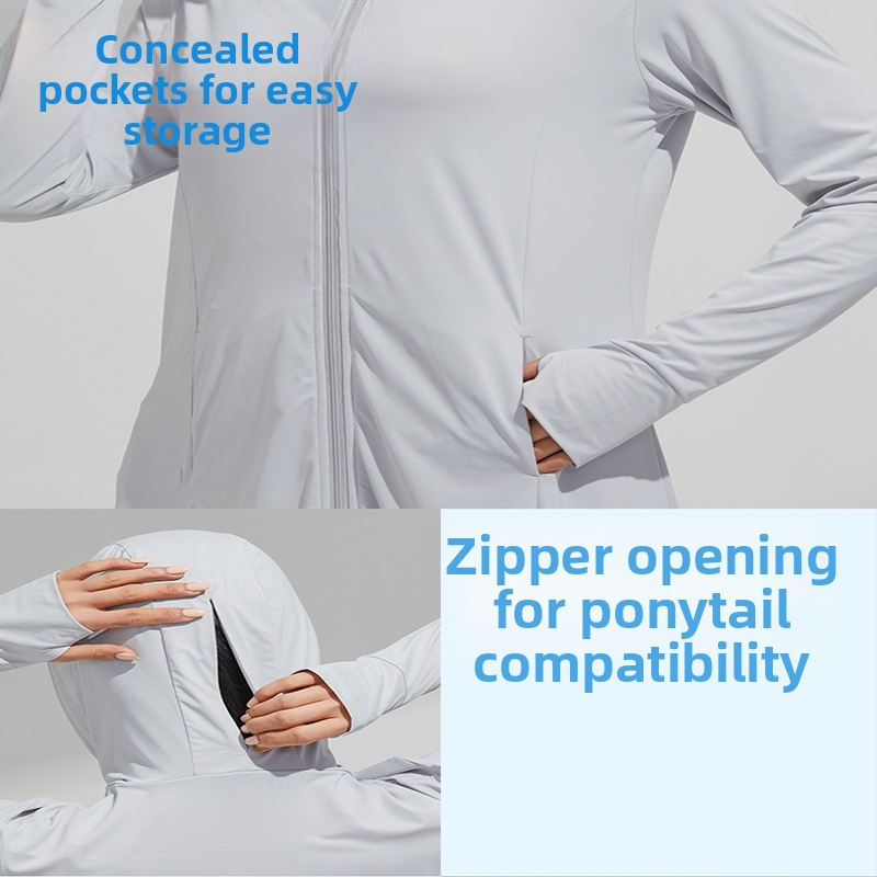 2025 Дълги слънцезащитни дрехи за жени, слънцезащита за цялото тяло, UV защита, пролетно и лятно охлаждащо облекло за открито от ледена коприна, дишащо слънцезащитно облекло