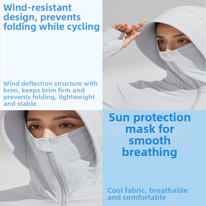 2025 Дълги слънцезащитни дрехи за жени, слънцезащита за цялото тяло, UV защита, пролетно и лятно охлаждащо облекло за открито от ледена коприна, дишащо слънцезащитно облекло