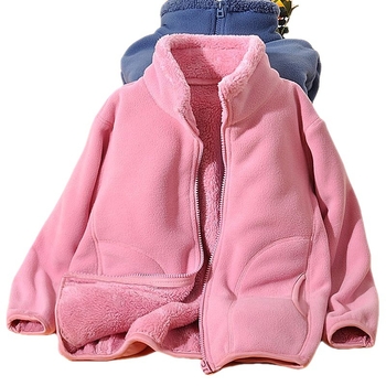 Δωρεάν αποστολή παιδικό πολικό fleece plus βελούδινο παλτό φθινόπωρο και χειμώνα για κορίτσια, ζεστό, παχύρρευστο γιακά για αγόρια, παιδικό μωρό