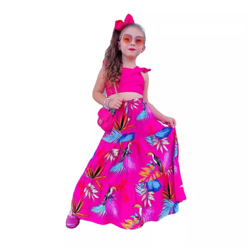 Amazon ins στυλ εξωτερικού εμπορίου παιδικά ρούχα 2024 νέα μόδα casual κοντό γιλέκο μεγάλη φούστα κοστούμι M8028