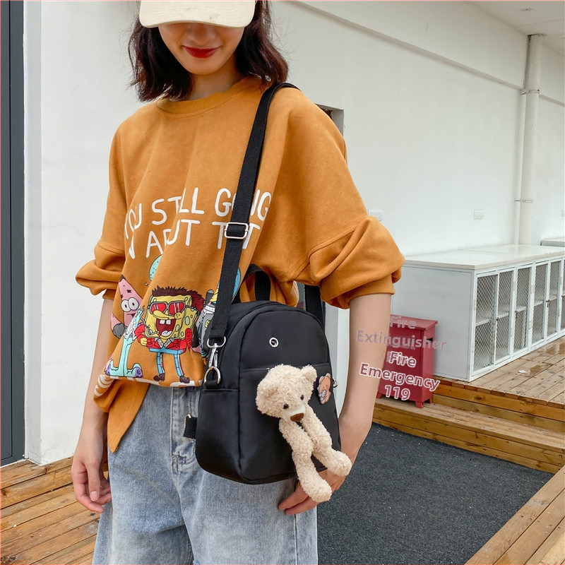 Batoh s medvedíkom, cestovný batoh, mini vysokoškolský štýl, cestovanie, nakupovanie, roztomilý študentský nový univerzálny dievčenský batoh