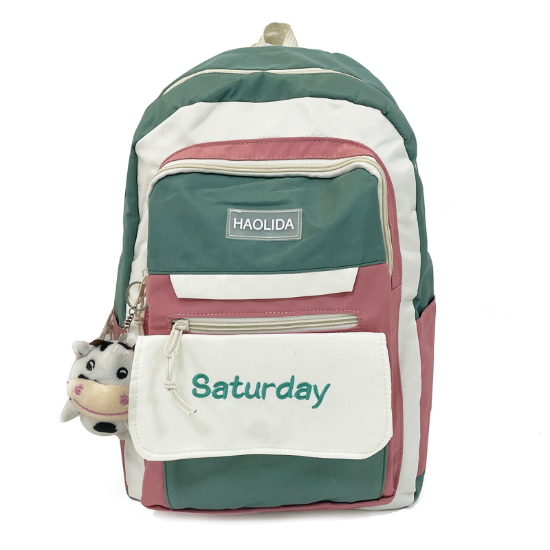 Õpilase koolikott naistele kontrastset värvi värvi väärtus arvuti seljakott suure mahutavusega keskkooliõpilase kott koolihooaja seljakott