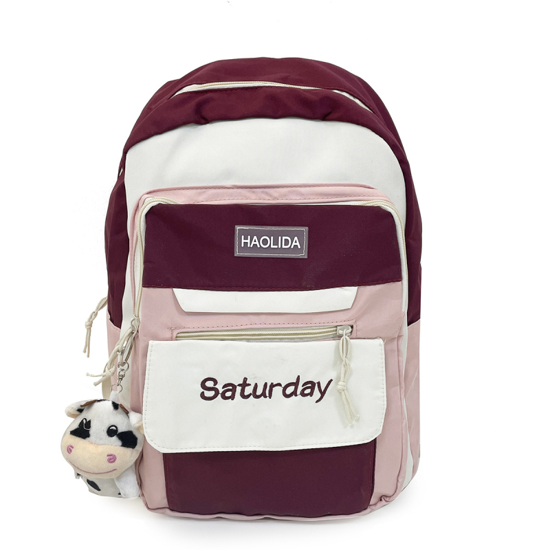 Õpilase koolikott naistele kontrastset värvi värvi väärtus arvuti seljakott suure mahutavusega keskkooliõpilase kott koolihooaja seljakott