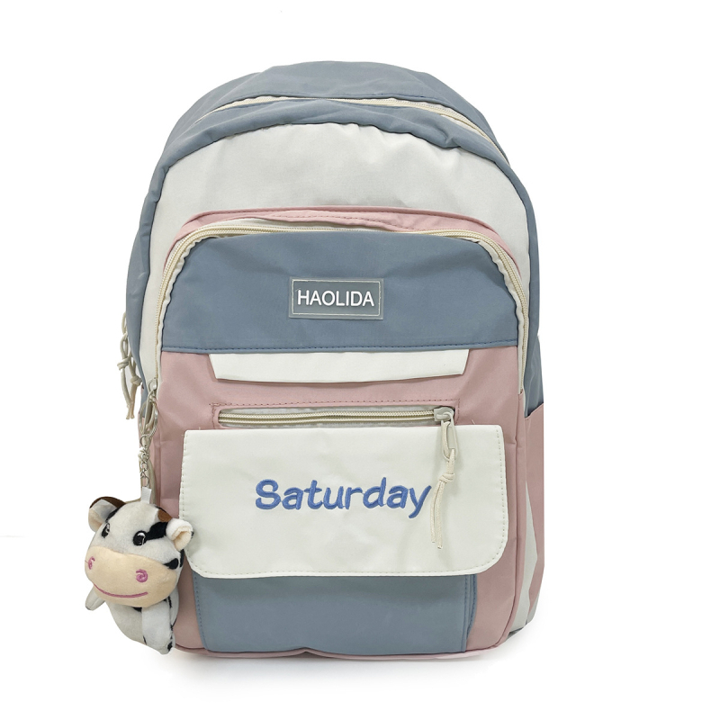 Õpilase koolikott naistele kontrastset värvi värvi väärtus arvuti seljakott suure mahutavusega keskkooliõpilase kott koolihooaja seljakott