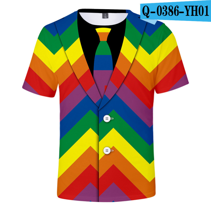 Prekogranična ljetna nova 3D printana majica kratkih rukava Kreativna parodija muškog odijela 3D printana prozračna majica kratkih rukava s okruglim izrezom