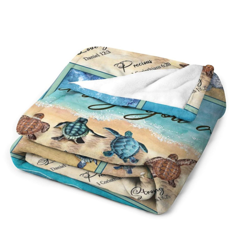 Piiriülene rannakilpkonna tekk Beebitekk Kodukontor Äri hädavajalik Mugav flanell soe tekk