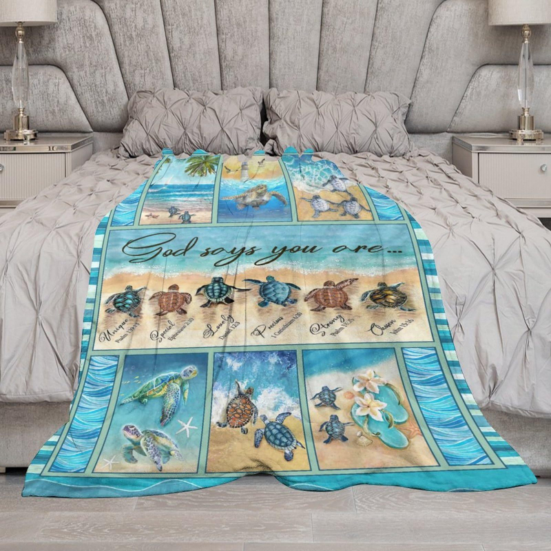 Piiriülene rannakilpkonna tekk Beebitekk Kodukontor Äri hädavajalik Mugav flanell soe tekk