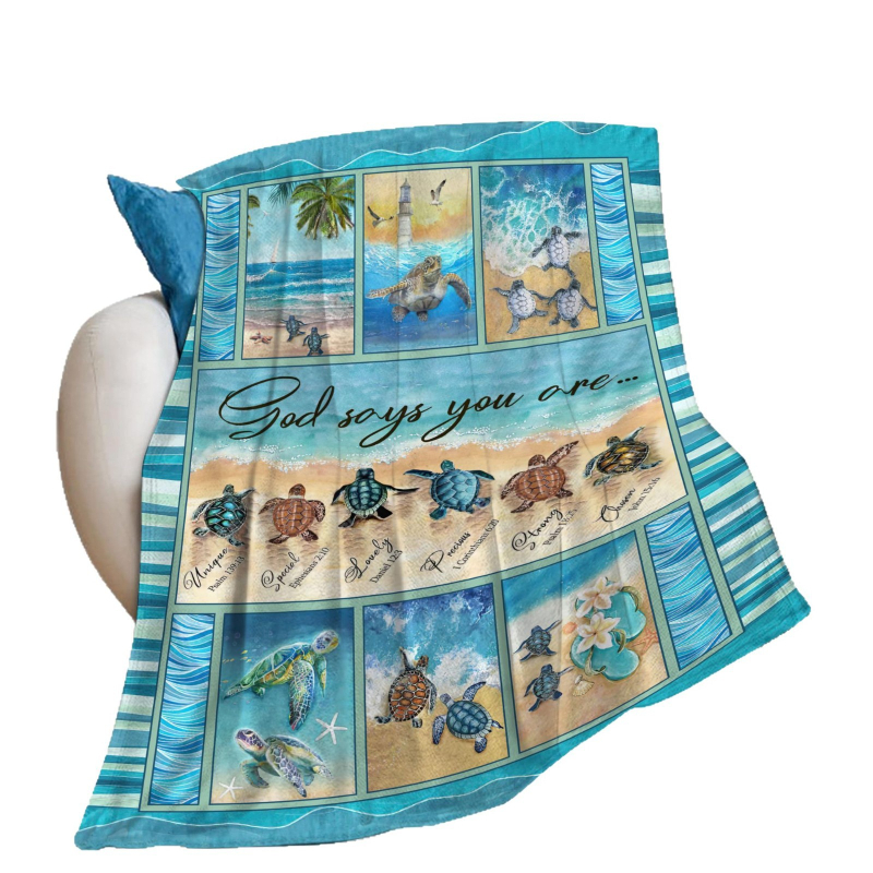 Piiriülene rannakilpkonna tekk Beebitekk Kodukontor Äri hädavajalik Mugav flanell soe tekk