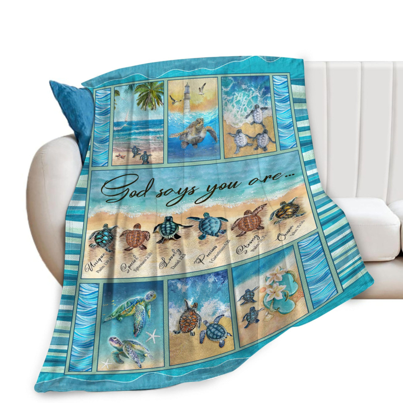 Piiriülene rannakilpkonna tekk Beebitekk Kodukontor Äri hädavajalik Mugav flanell soe tekk