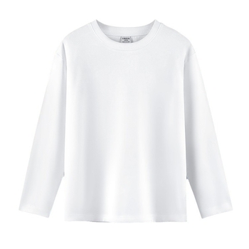 Βαμβάκι 300g Βαμβάκι Βαθύ, Μακρυμάνικο T-shirt με Στρογγυλή Λαιμόκοψη για Άνδρες και Γυναίκες, Χαλαρό, Casual, Μεγάλο Μέγεθος, Μπλούζα με Στρόγγυλο Φόρεμα