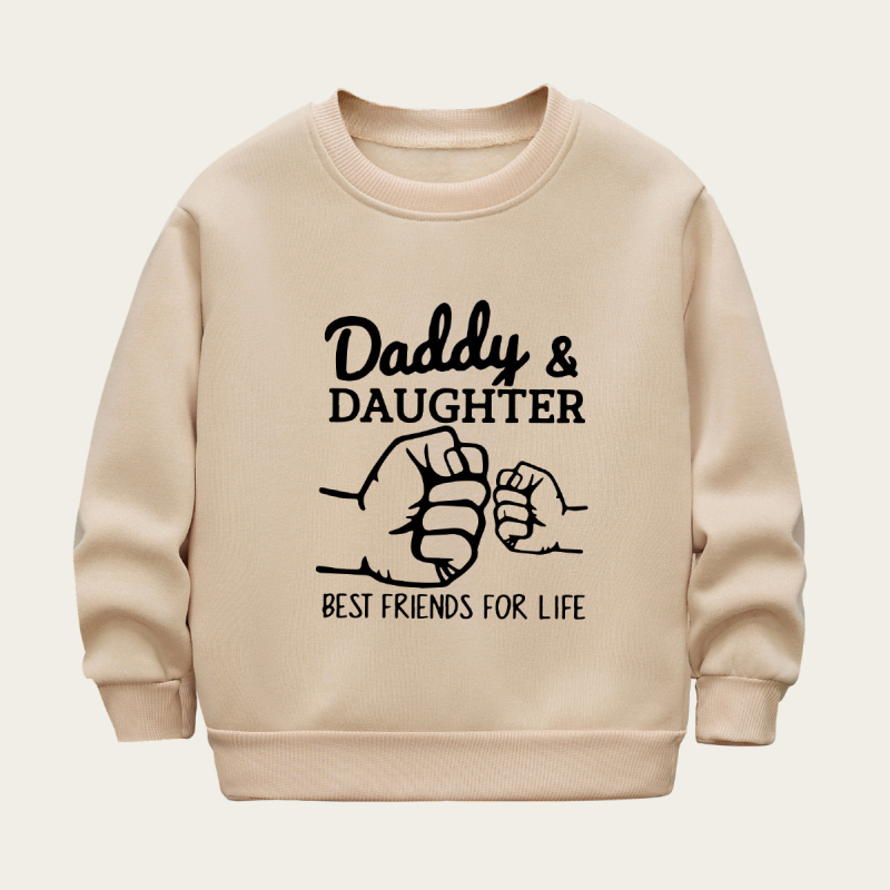 SHEIN Piiriülene Tüdrukute Sügis- ja Talvine Pikkade Varrukatega Fliisvoodriga Kampsun Lihtsa Kirjatrükiga Vabaaja Paksendatud Ümara Kaelusega Lasteriided