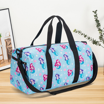 Vienkārša pārnēsājama ceļojumu soma sporta fitnesam ar lielu ietilpību, plecu soma pāri plecam, Oksfordas auduma multfilmu apdrukāta ceļojumu soma