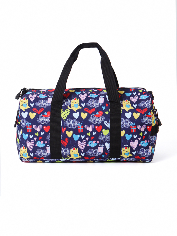 Vienkārša pārnēsājama ceļojumu soma sporta fitnesam ar lielu ietilpību, plecu soma pāri plecam, Oksfordas auduma multfilmu apdrukāta ceļojumu soma