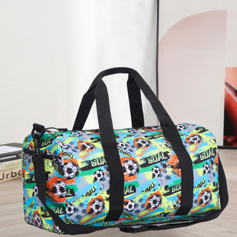 Vienkārša pārnēsājama ceļojumu soma sporta fitnesam ar lielu ietilpību, plecu soma pāri plecam, Oksfordas auduma multfilmu apdrukāta ceļojumu soma