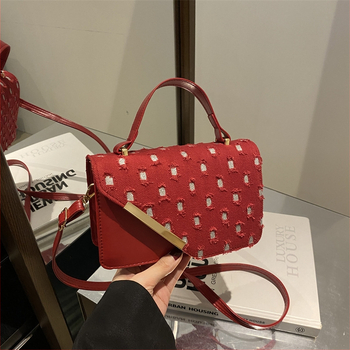 Moteriškas stilingas, aukštos kokybės 2024 m. rudens/žiemos naujo dizaino mažas rankinukas per petį, laisvalaikio stiliaus, mažas kvadratinis rankinukas