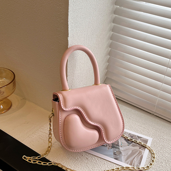 Bērnu somas niša personalizēta persiku sirds formas ķēdes soma pavasarī un vasarā Jaunums augstas kvalitātes plecu kurjera rokassoma