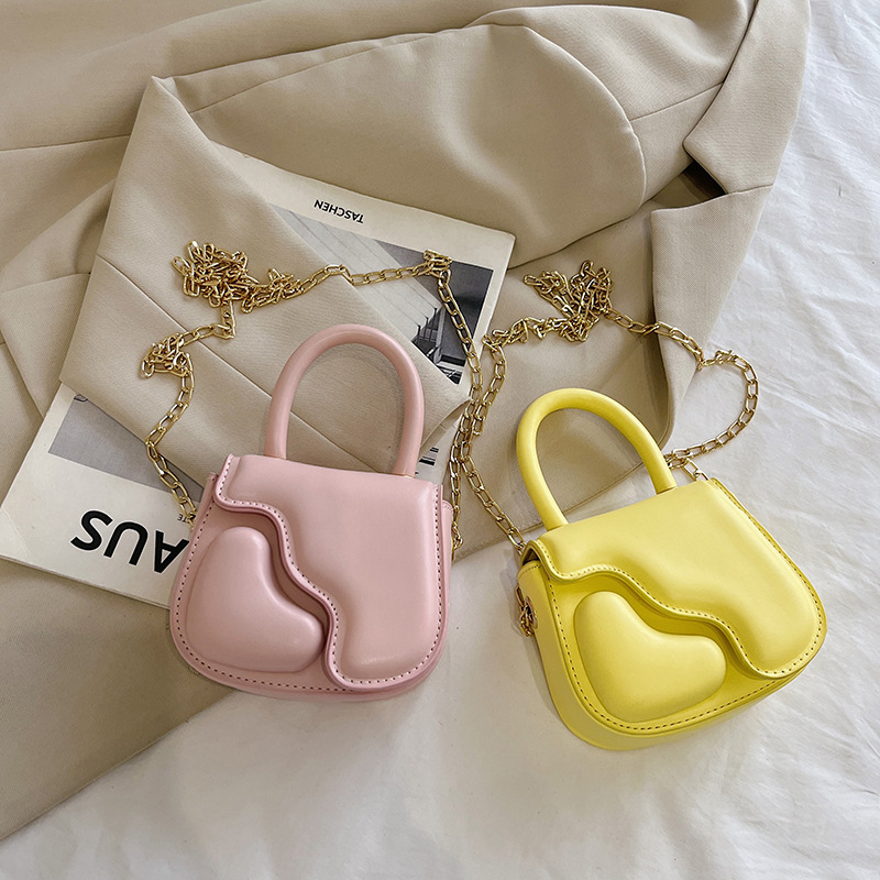 Bērnu somas niša personalizēta persiku sirds formas ķēdes soma pavasarī un vasarā Jaunums augstas kvalitātes plecu kurjera rokassoma