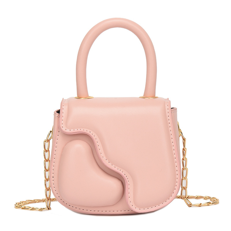 Bērnu somas niša personalizēta persiku sirds formas ķēdes soma pavasarī un vasarā Jaunums augstas kvalitātes plecu kurjera rokassoma