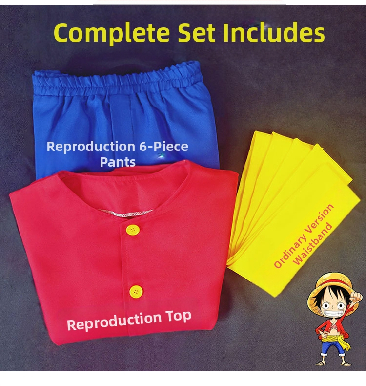One Piece Luffy kostüüm lastele, One Piece Cosplay kostüüm, rollimänguanime, Jaapani anime
