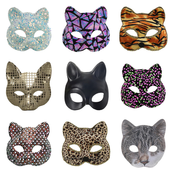 Маска за Хелоуин с котка от Cross Border Hot Cat, Маска на Черната пантера, Маска на Черната котка, Дантелена котешка маска, Маска за котка с пайети