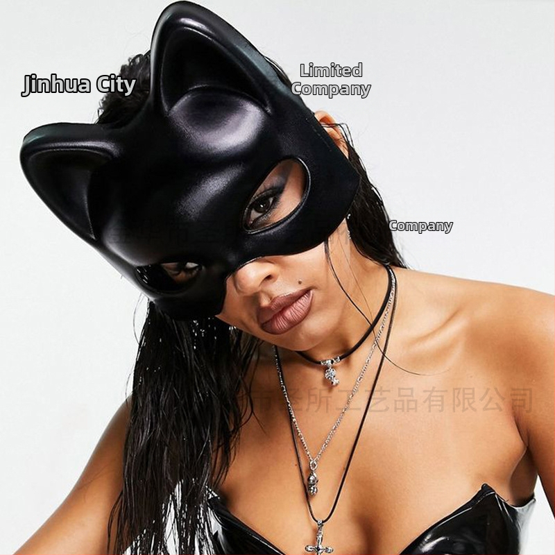 Маска за Хелоуин с котка от Cross Border Hot Cat, Маска на Черната пантера, Маска на Черната котка, Дантелена котешка маска, Маска за котка с пайети