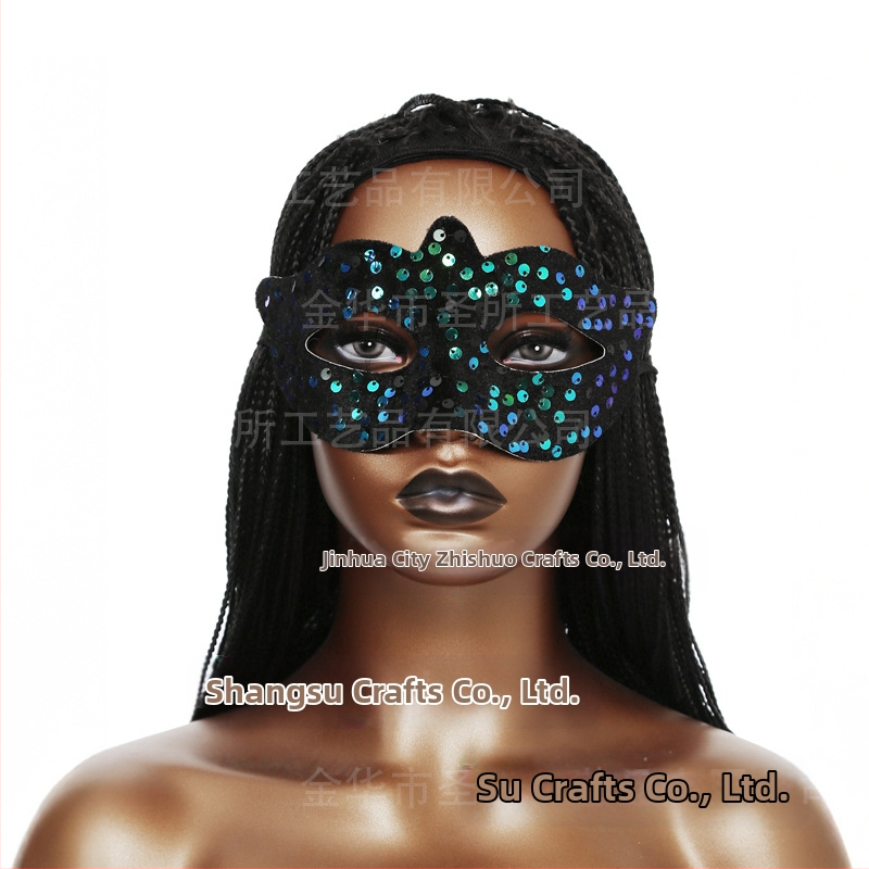 Маска за Хелоуин с котка от Cross Border Hot Cat, Маска на Черната пантера, Маска на Черната котка, Дантелена котешка маска, Маска за котка с пайети