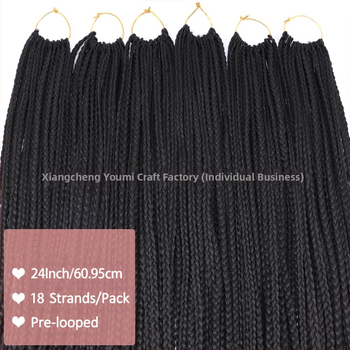 Xuchangi parukas, naiste heegeldatud juuksed, kolmeharulised punutised, sünteetilised punutised