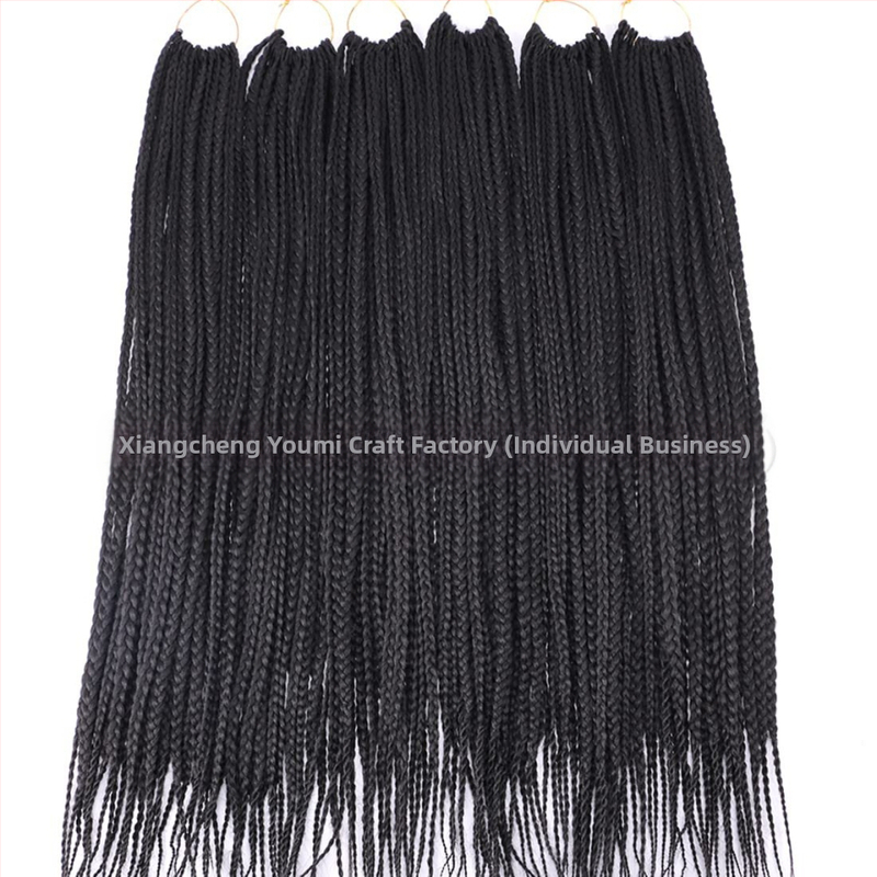 Перука Xuchang за жени, плетена на една кука, трикичурни плитки, синтетична плетена коса