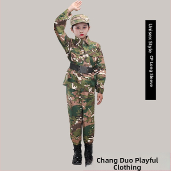 Детски камуфлажен костюм, костюм за родител-дете, обучение за дейности навън, детска градина, за ученици от началното и средното училище, военен тренировъчен летен лагер...