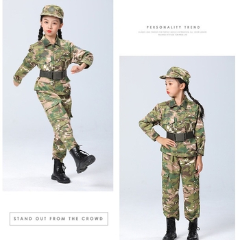 Детски камуфлажен костюм, костюм за родител-дете, обучение за дейности навън, детска градина, за ученици от началното и средното училище, военен тренировъчен летен лагер...