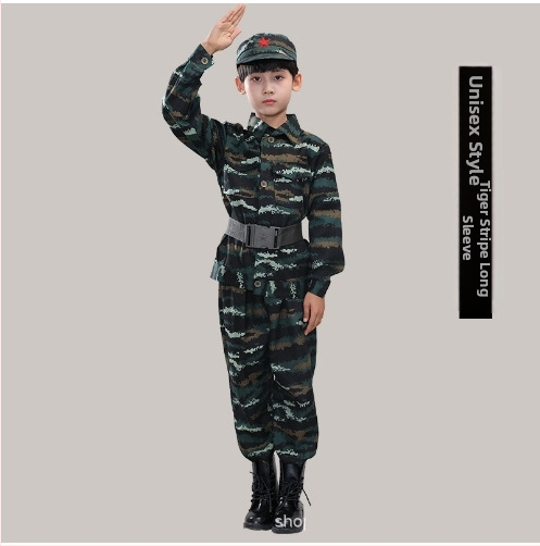 Детски камуфлажен костюм, костюм за родител-дете, обучение за дейности навън, детска градина, за ученици от началното и средното училище, военен тренировъчен летен лагер...