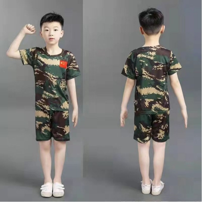 Детски камуфлажен костюм, костюм за родител-дете, обучение за дейности навън, детска градина, за ученици от началното и средното училище, военен тренировъчен летен лагер...