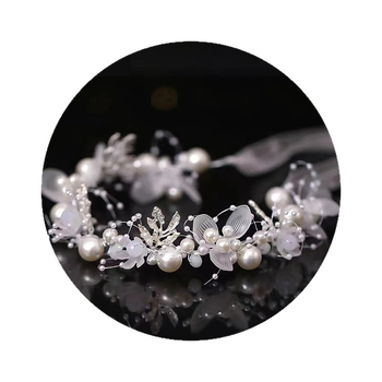 Super fėjos baltų lapų galvos juosta, gėlių vainikas, perlų plaukų juosta, nuotakos karūna, saldi europietiško stiliaus vestuvinė suknelė, vaikiški galvos apdangalai